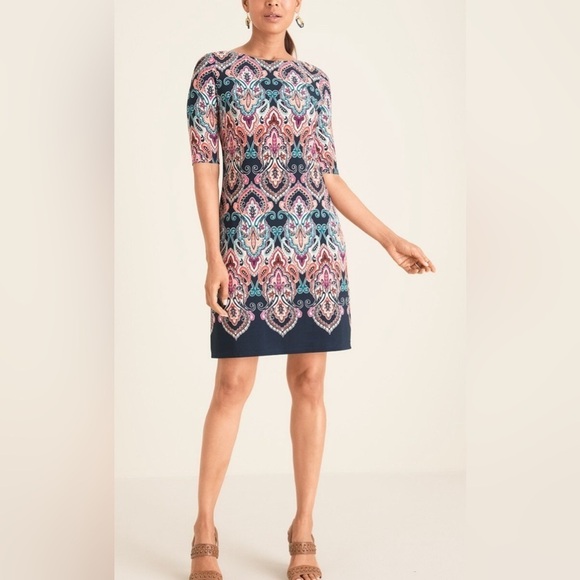 Eliza J Women’s Multi Paisley Medallion-Print Shift Dress Sz 14 - Picture 1 of 13